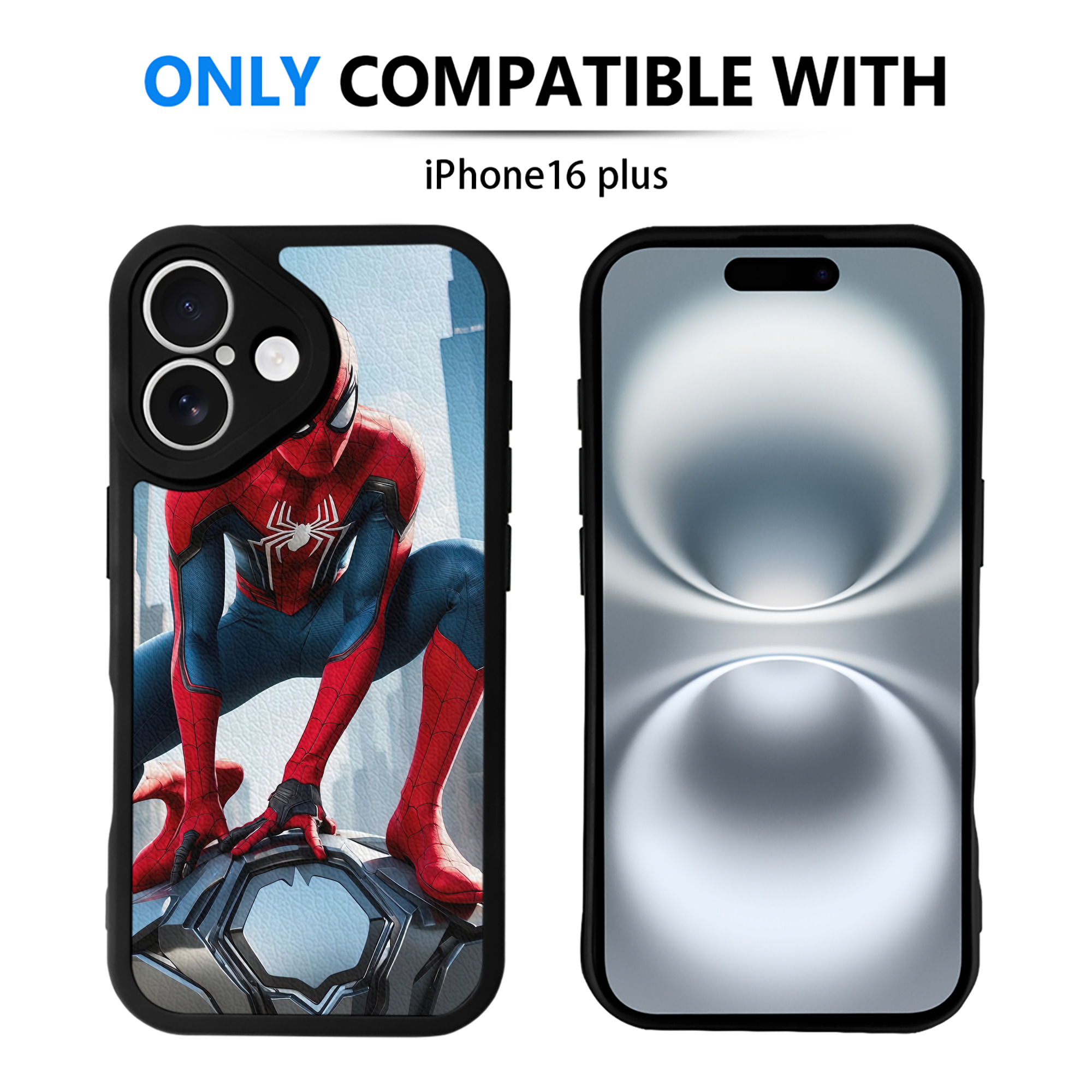 Spider Man スパイダーマン 【iPhone 16シリーズ対応】シリコンスマホケース（レザー調） 材質：シリコン